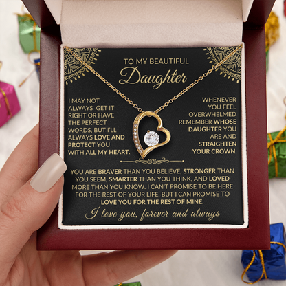 Daughter Necklace| Love You For The Rest Of My Life