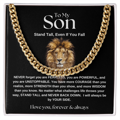 My Son's Fearless Strength | Cuban Link Necklace