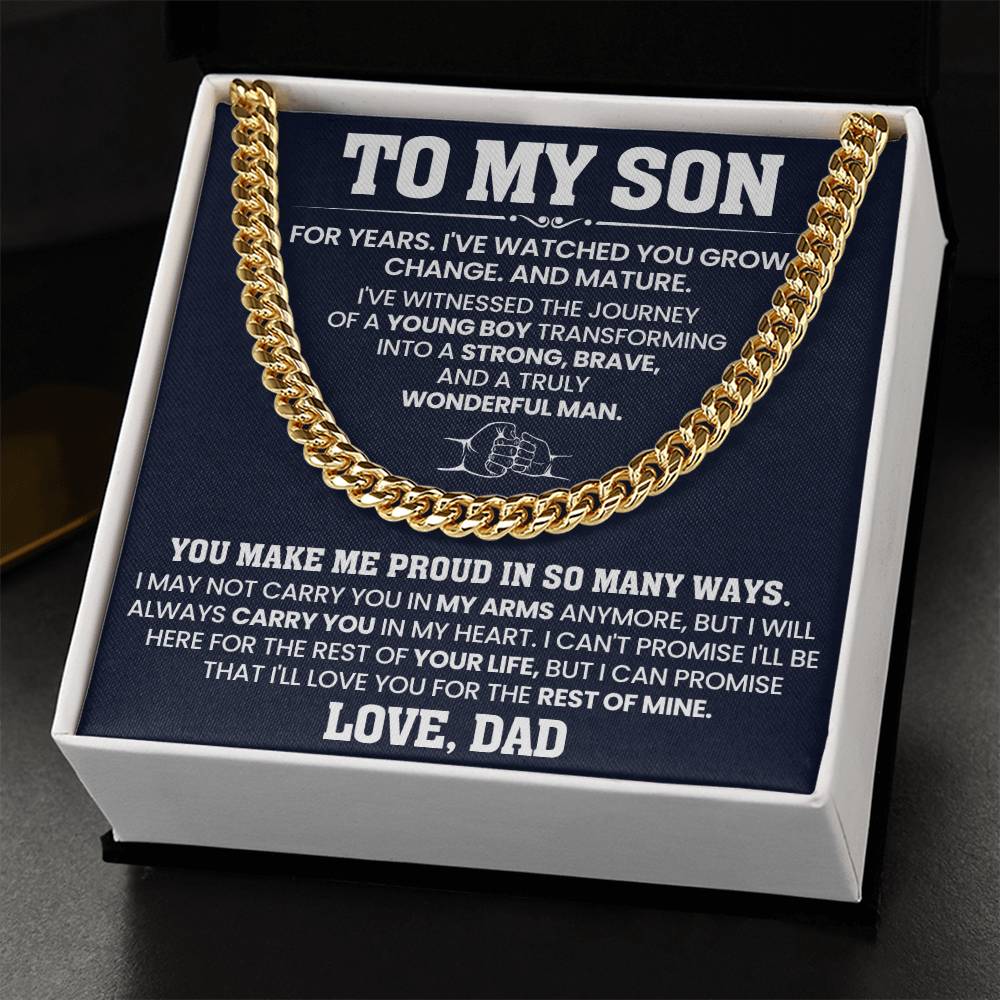 Hip Hop Cuban Link Chain  Gift For Son