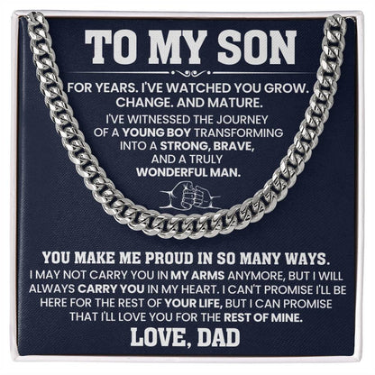 Hip Hop Cuban Link Chain  Gift For Son