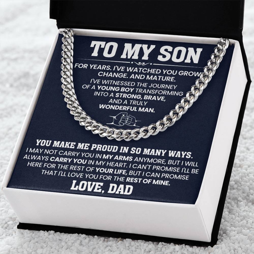 Hip Hop Cuban Link Chain  Gift For Son