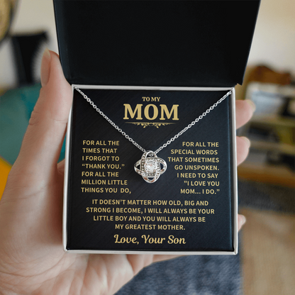 Mom Gift From Son ,"Thank You",Knot Necklace