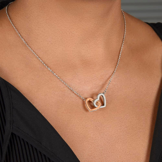 To Mom - No Matter What Happens, - Interlocking Hearts Necklace - From Daughter
