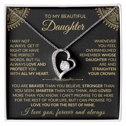 Daughter Necklace| Love You For The Rest Of My Life