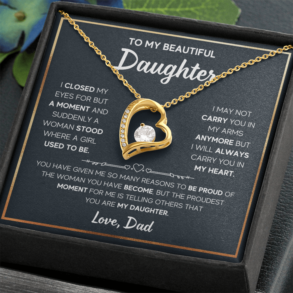 Daughter -  I closed my eyes - Dad - Forever Love Necklace