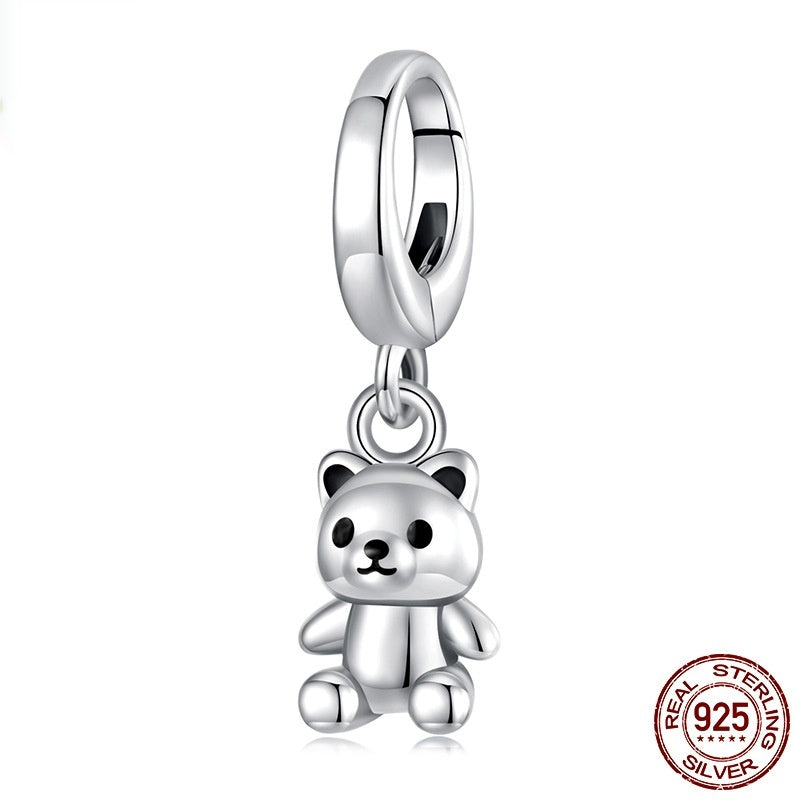S925 Silver Bear Pendant Parts