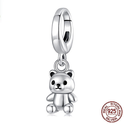 S925 Silver Bear Pendant Parts