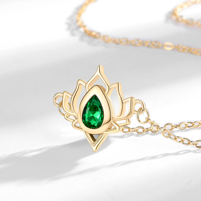 Lvzuan Lotus Necklace For Women Fashion Hollowed-out Vintage