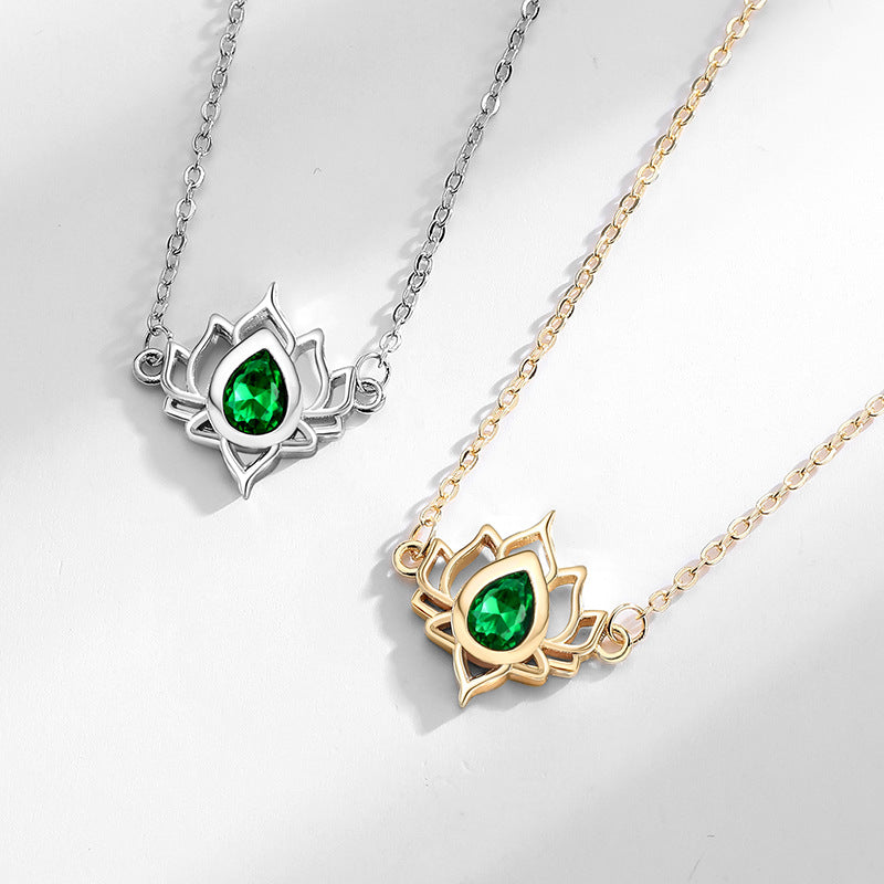 Lvzuan Lotus Necklace For Women Fashion Hollowed-out Vintage