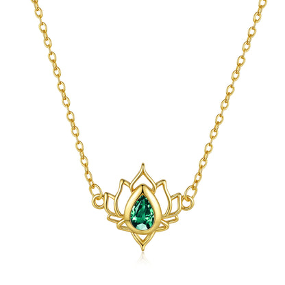 Lvzuan Lotus Necklace For Women Fashion Hollowed-out Vintage