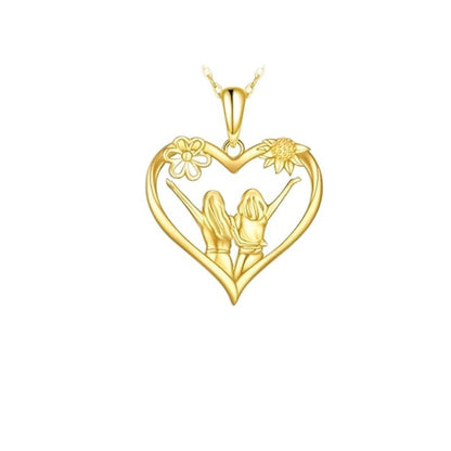 Fashion Sunflower Heart Pendant Necklace