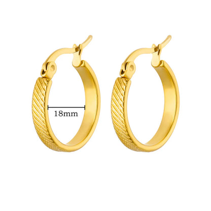 U Shape Hoop Earrings for Women Smooth Gold Color Stainless Steel Earrings Female Classic Statement Wedding Ear Jewelry Aretes