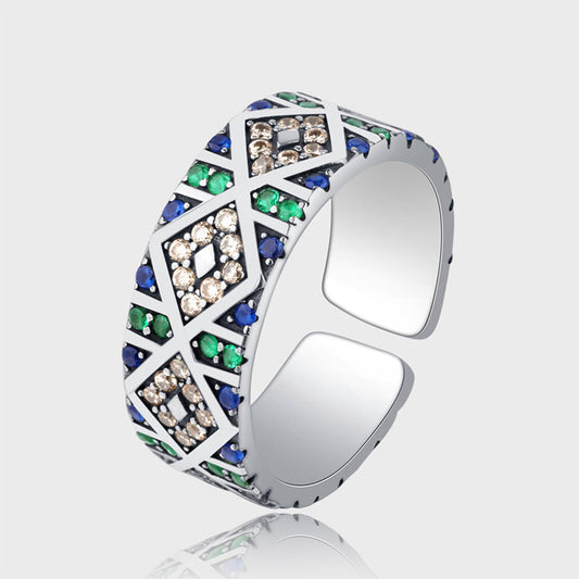 S925 Sterling Silver Angel Eye Zircon Ring