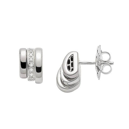 Prima 18ct White Gold Pave Diamond Set Stud Earrings