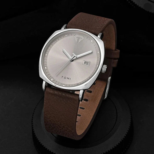 Timeless Elite: The Minimalist Leather Sports & Calendar Watch