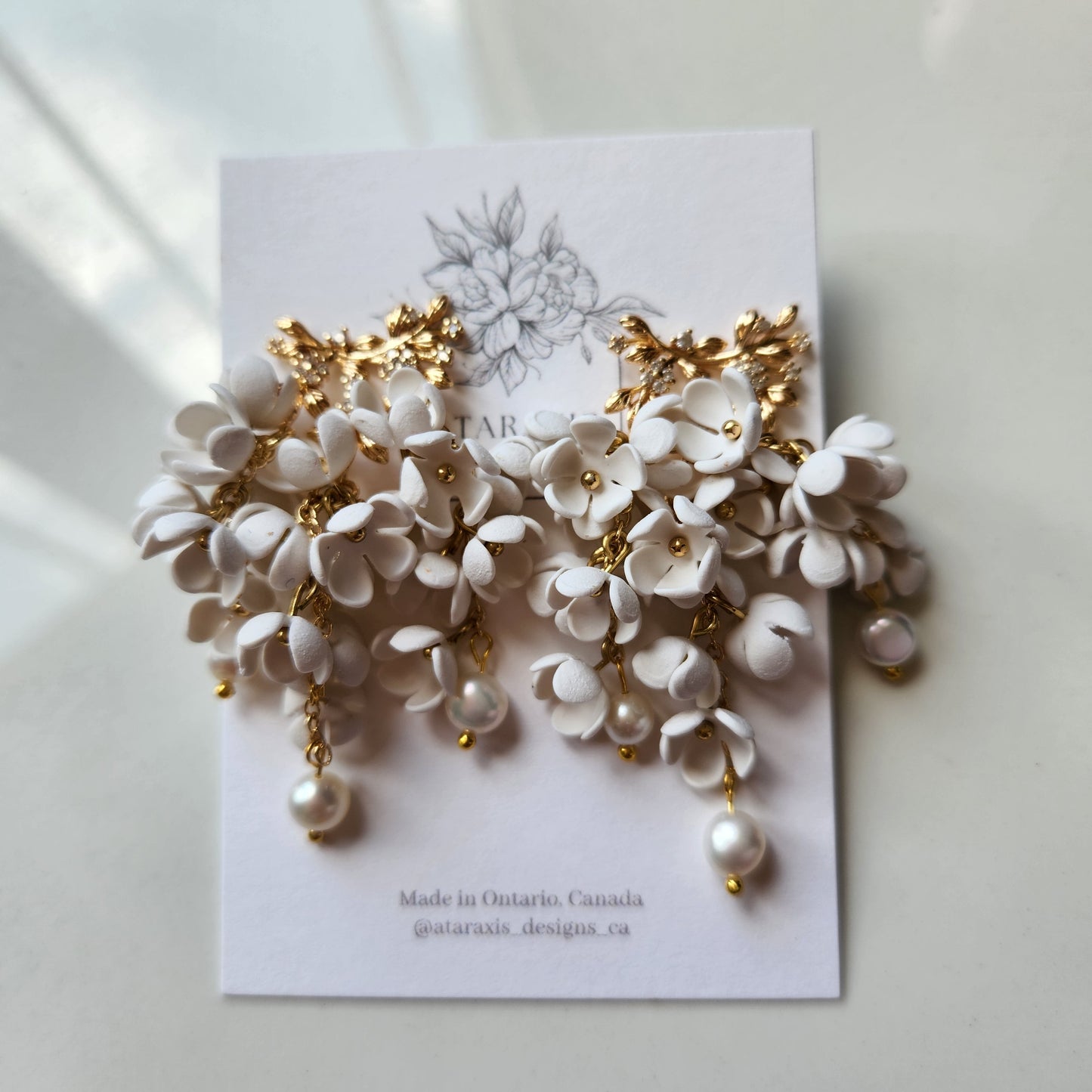 White Wisteria Inspired Earrings