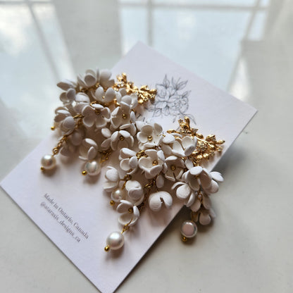 White Wisteria Inspired Earrings