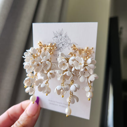 White Wisteria Inspired Earrings