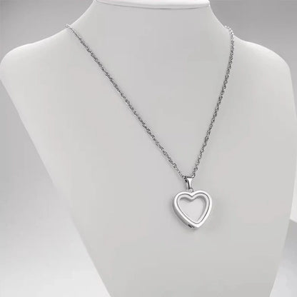 Heart Memorial Glass Cremation Necklace