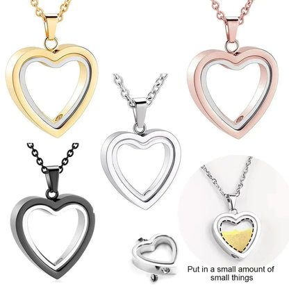 Heart Memorial Glass Cremation Necklace