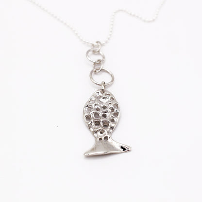 Bubble Fish Pendant Silver Necklace