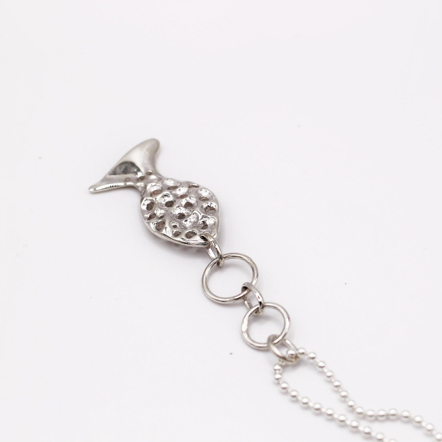 Bubble Fish Pendant Silver Necklace