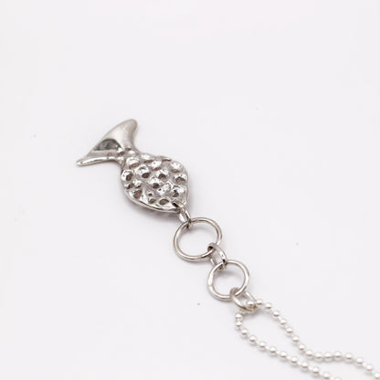 Bubble Fish Pendant Silver Necklace