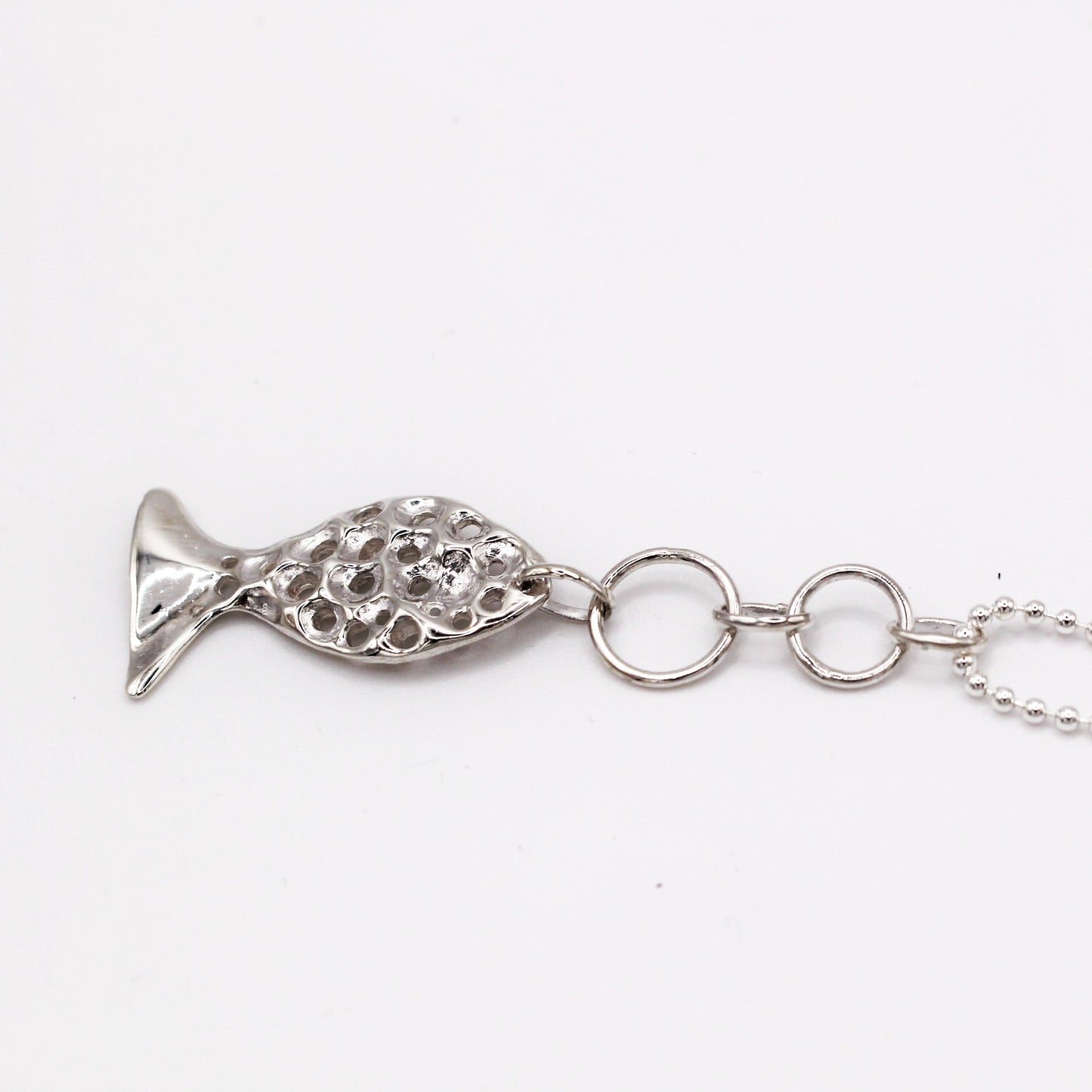 Bubble Fish Pendant Silver Necklace