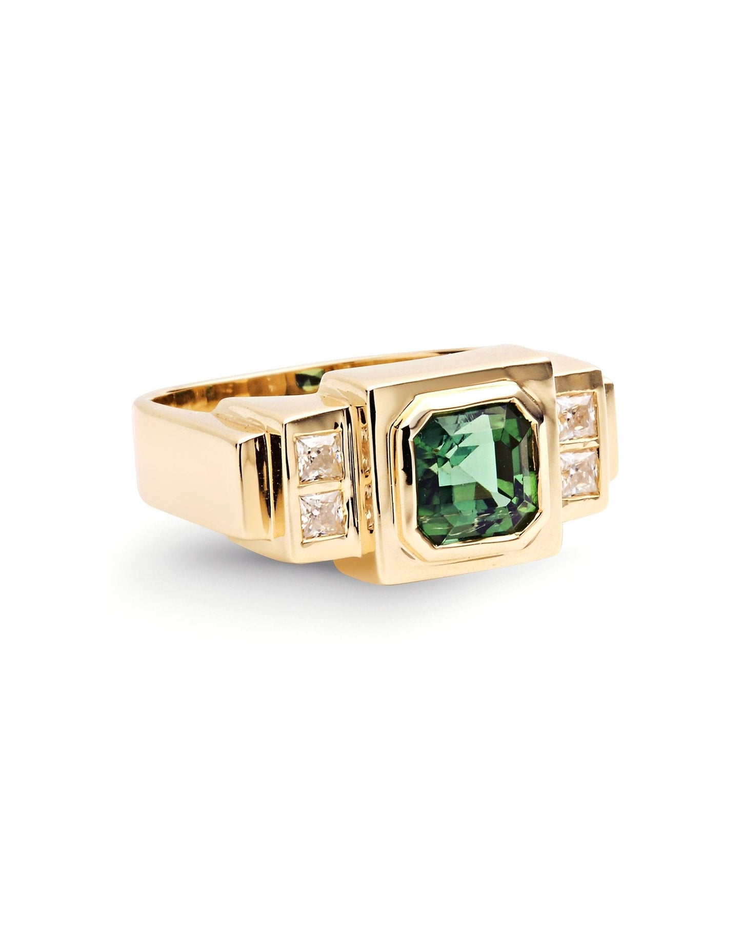Temple Ring | Afghanistan Tourmaline 10k Gold