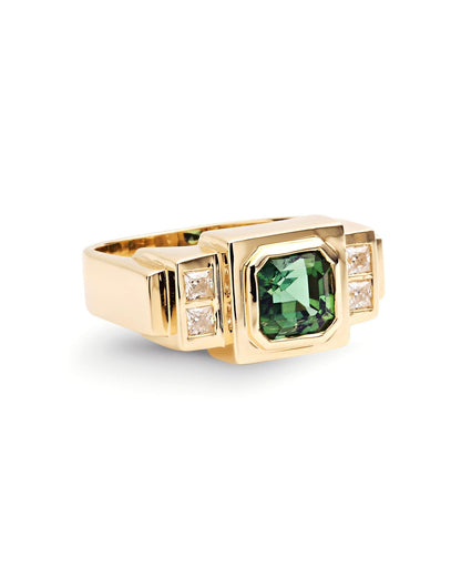 Temple Ring | Afghanistan Tourmaline 10k Gold