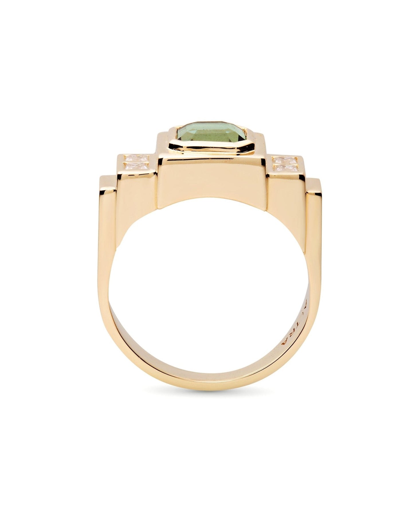 Temple Ring | Afghanistan Tourmaline 10k Gold