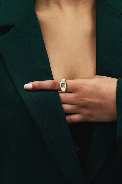 Temple Ring | Afghanistan Tourmaline 10k Gold