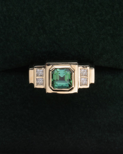 Temple Ring | Afghanistan Tourmaline 10k Gold